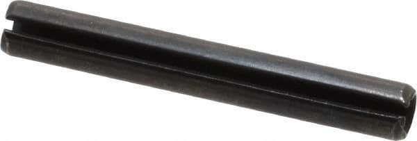 Made in USA - 1/4" Diam x 1-7/8" Long Slotted Spring Pin - Grade 1070-1090 Alloy Steel, Black Oxide Finish - Eagle Tool & Supply