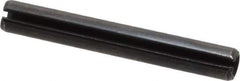 Made in USA - 1/4" Diam x 1-7/8" Long Slotted Spring Pin - Grade 1070-1090 Alloy Steel, Black Oxide Finish - Eagle Tool & Supply