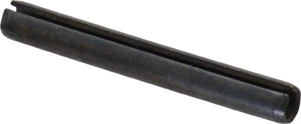 Made in USA - 1/4" Diam x 2" Long Slotted Spring Pin - Grade 1070-1090 Alloy Steel, Black Oxide Finish - Eagle Tool & Supply