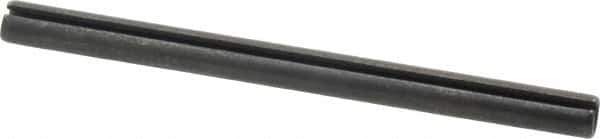 Made in USA - 1/4" Diam x 3-1/2" Long Slotted Spring Pin - Grade 1070-1090 Alloy Steel, Black Oxide Finish - Eagle Tool & Supply