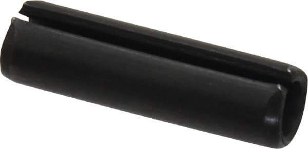 Made in USA - 5/16" Diam x 1-1/8" Long Slotted Spring Pin - Grade 1070-1090 Alloy Steel, Black Oxide Finish - Eagle Tool & Supply
