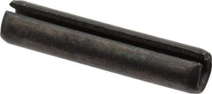Made in USA - 5/16" Diam x 1-1/2" Long Slotted Spring Pin - Grade 1070-1090 Alloy Steel, Black Oxide Finish - Eagle Tool & Supply