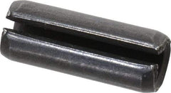 Made in USA - 3/8" Diam x 1" Long Slotted Spring Pin - Grade 1070-1090 Alloy Steel, Black Oxide Finish - Eagle Tool & Supply