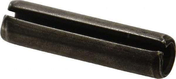 Made in USA - 3/8" Diam x 1-1/2" Long Slotted Spring Pin - Grade 1070-1090 Alloy Steel, Black Oxide Finish - Eagle Tool & Supply