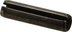 Made in USA - 3/8" Diam x 1-1/2" Long Slotted Spring Pin - Grade 1070-1090 Alloy Steel, Black Oxide Finish - Eagle Tool & Supply