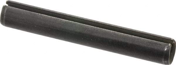 Made in USA - 3/8" Diam x 2-1/2" Long Slotted Spring Pin - Grade 1070-1090 Alloy Steel, Black Oxide Finish - Eagle Tool & Supply