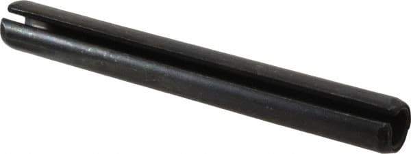 Made in USA - 3/8" Diam x 3-1/4" Long Slotted Spring Pin - Grade 1070-1090 Alloy Steel, Black Oxide Finish - Eagle Tool & Supply