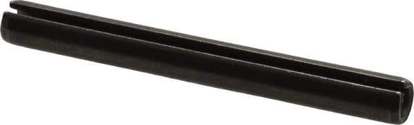 Made in USA - 3/8" Diam x 3-1/2" Long Slotted Spring Pin - Grade 1070-1090 Alloy Steel, Black Oxide Finish - Eagle Tool & Supply