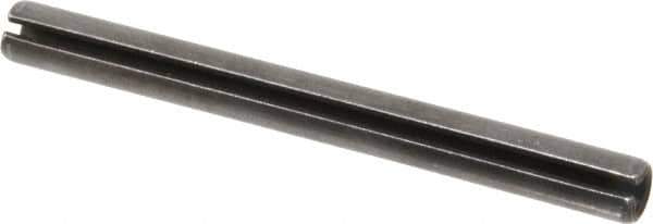 Made in USA - 3/8" Diam x 4" Long Slotted Spring Pin - Grade 1070-1090 Alloy Steel, Black Oxide Finish - Eagle Tool & Supply