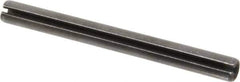 Made in USA - 3/8" Diam x 4" Long Slotted Spring Pin - Grade 1070-1090 Alloy Steel, Black Oxide Finish - Eagle Tool & Supply