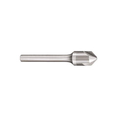 SGS - 1/4" Head Diam, 1/4" Shank Diam, 3 Flute 90° Solid Carbide Countersink - Bright Finish, 2" OAL, Single End, Straight Shank, Right Hand Cut - Eagle Tool & Supply