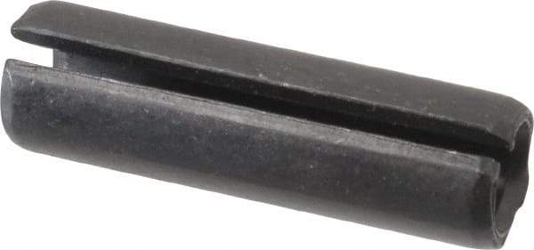 Made in USA - 7/16" Diam x 1-1/2" Long Slotted Spring Pin - Grade 1070-1090 Alloy Steel, Black Oxide Finish - Eagle Tool & Supply