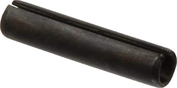 Made in USA - 7/16" Diam x 2" Long Slotted Spring Pin - Grade 1070-1090 Alloy Steel, Black Oxide Finish - Eagle Tool & Supply