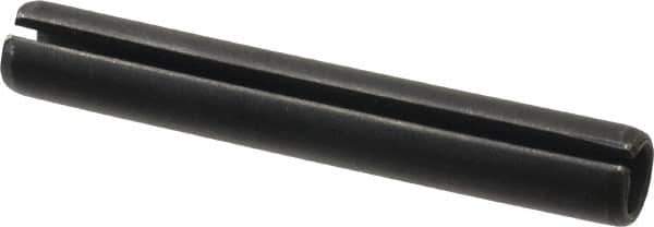 Made in USA - 7/16" Diam x 3" Long Slotted Spring Pin - Grade 1070-1090 Alloy Steel, Black Oxide Finish - Eagle Tool & Supply