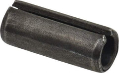 Made in USA - 1/2" Diam x 1-1/4" Long Slotted Spring Pin - Grade 1070-1090 Alloy Steel, Black Oxide Finish - Eagle Tool & Supply