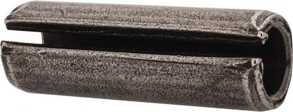 Made in USA - 1/2" Diam x 1-1/2" Long Slotted Spring Pin - Grade 1070-1090 Alloy Steel, Black Oxide Finish - Eagle Tool & Supply