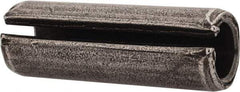 Made in USA - 1/2" Diam x 1-1/2" Long Slotted Spring Pin - Grade 1070-1090 Alloy Steel, Black Oxide Finish - Eagle Tool & Supply