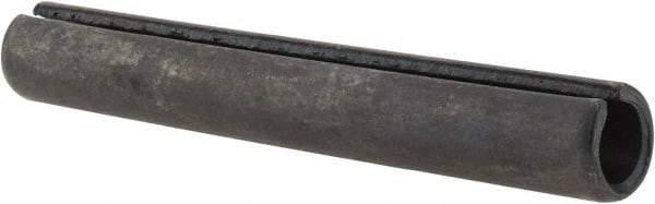 Made in USA - 1/2" Diam x 3-1/2" Long Slotted Spring Pin - Grade 1070-1090 Alloy Steel, Black Oxide Finish - Eagle Tool & Supply