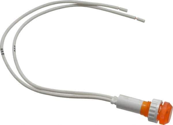 ACI - 24 V Amber Lens Indicating Light - Round Lens, Leads Connector, 31.6" OAL x 13.5" Wide - Eagle Tool & Supply