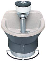 Bradley - Semi-Circular, Foot-Controlled, External Drain, 36" Diam, 3 Person Capacity, Bradstone, Wash Fountain - 1.25 GPM, 9" Bowl Depth, 29-1/4" High - Eagle Tool & Supply