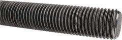 Made in USA - 1-1/4-7 UNC (Coarse), 3' Long, Low Carbon Steel Threaded Rod - Oil Finish Finish, Right Hand Thread - Eagle Tool & Supply