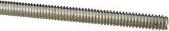 Made in USA - 1/4-20 UNC (Coarse), 3' Long, Low Carbon Steel Threaded Rod - Zinc-Plated Finish, Right Hand Thread - Eagle Tool & Supply