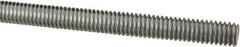 Made in USA - 5/16-18 UNC (Coarse), 3' Long, Low Carbon Steel Threaded Rod - Zinc-Plated Finish, Right Hand Thread - Eagle Tool & Supply