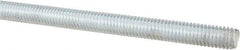 Made in USA - 3/8-16 UNC (Coarse), 3' Long, Low Carbon Steel Threaded Rod - Zinc-Plated Finish, Right Hand Thread - Eagle Tool & Supply