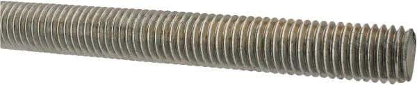 Made in USA - 5/8-11 UNC (Coarse), 3' Long, Low Carbon Steel Threaded Rod - Zinc-Plated Finish, Right Hand Thread - Eagle Tool & Supply