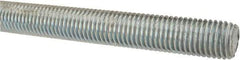 Made in USA - 3/4-10 UNC (Coarse), 3' Long, Low Carbon Steel Threaded Rod - Zinc-Plated Finish, Right Hand Thread - Eagle Tool & Supply