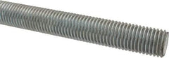 Made in USA - 7/8-9 UNC (Coarse), 3' Long, Low Carbon Steel Threaded Rod - Zinc-Plated Finish, Right Hand Thread - Eagle Tool & Supply