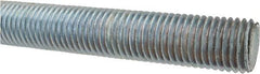 Made in USA - 1-8 UNC (Coarse), 3' Long, Low Carbon Steel Threaded Rod - Zinc-Plated Finish, Right Hand Thread - Eagle Tool & Supply