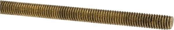 Made in USA - #10-32 UNF (Fine), 3' Long, Brass Threaded Rod - Right Hand Thread - Eagle Tool & Supply