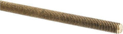 Made in USA - 1/4-28 UNF (Fine), 3' Long, Brass Threaded Rod - Right Hand Thread - Eagle Tool & Supply