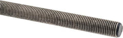 Made in USA - 3/8-24 UNF (Fine), 3' Long, Stainless Steel Threaded Rod - Right Hand Thread - Eagle Tool & Supply