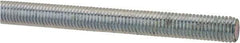 Made in USA - 1/4-28 UNF (Fine), 3' Long, Low Carbon Steel Threaded Rod - Zinc-Plated Finish, Right Hand Thread - Eagle Tool & Supply