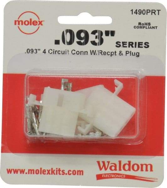 Molex - 4 Circuit, 4 AWG, 0.093 Inch Pin Diameter, Modular Receptacle Plug Connector Package - RoHS Compliant - Eagle Tool & Supply