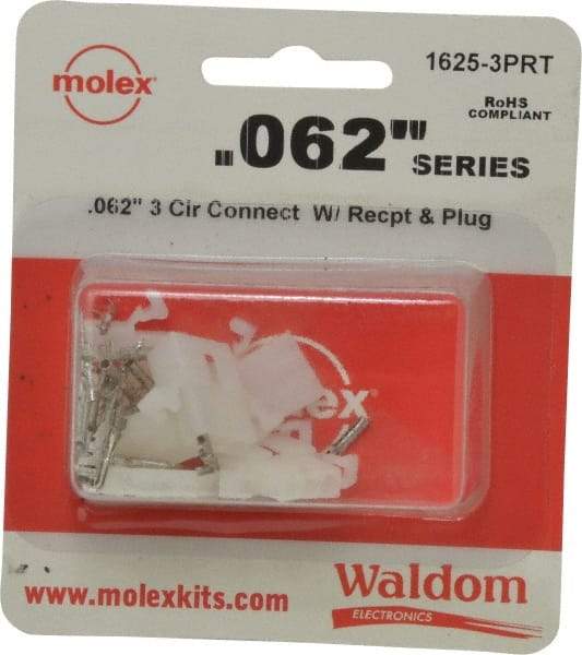 Molex - 3 Circuit, 3 AWG, 0.062 Inch Pin Diameter, Modular Receptacle Plug Connector Package - RoHS Compliant - Eagle Tool & Supply