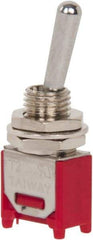 GC/Waldom - SPDT Sub Miniature On-On Toggle Switch - Solder Lug Terminal, Bat Handle Actuator, 125 VAC at 3 A & 250 VAC at 1.50 A - Eagle Tool & Supply