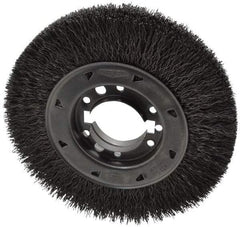 Osborn - 8" OD, 2" Arbor Hole, Crimped Steel Wheel Brush - 1-1/2" Face Width, 1-1/2" Trim Length, 0.02" Filament Diam, 4,500 RPM - Eagle Tool & Supply