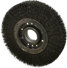 Osborn - 10" OD, 2" Arbor Hole, Crimped Steel Wheel Brush - 2" Face Width, 2-1/8" Trim Length, 0.02" Filament Diam, 3,600 RPM - Eagle Tool & Supply