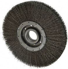 Osborn - 12" OD, 2" Arbor Hole, Crimped Steel Wheel Brush - 2" Face Width, 3-1/4" Trim Length, 0.02" Filament Diam, 3,600 RPM - Eagle Tool & Supply