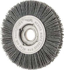 Osborn - 4" OD, 5/8" Arbor Hole, Crimped Nylon Wheel Brush - 5/8" Face Width, 3/4" Trim Length, 12,000 RPM - Eagle Tool & Supply