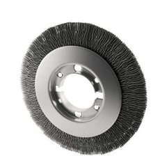 Osborn - 8" OD, 2" Arbor Hole, Crimped Nylon Wheel Brush - 7/8" Face Width, 1-1/2" Trim Length, 4,500 RPM - Eagle Tool & Supply