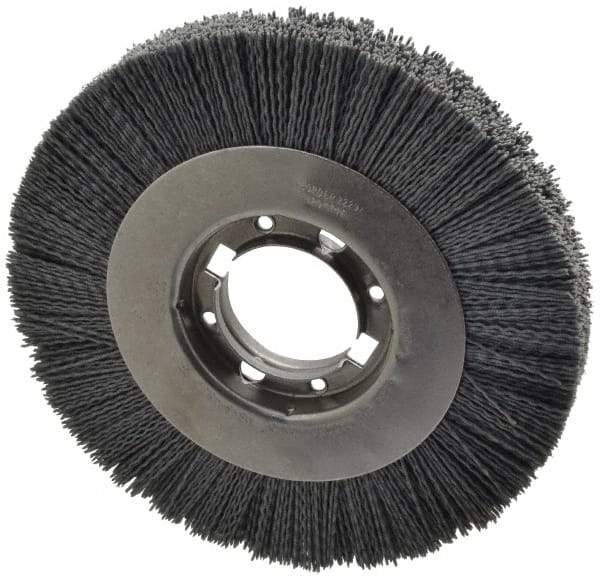 Osborn - 8" OD, 2" Arbor Hole, Crimped Nylon Wheel Brush - 7/8" Face Width, 1-1/2" Trim Length, 4,500 RPM - Eagle Tool & Supply