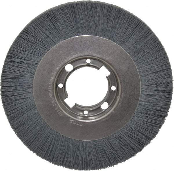 Osborn - 8" OD, 2" Arbor Hole, Crimped Nylon Wheel Brush - 7/8" Face Width, 1-1/2" Trim Length, 4,500 RPM - Eagle Tool & Supply