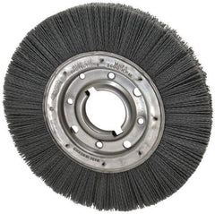 Osborn - 10" OD, 2" Arbor Hole, Crimped Nylon Wheel Brush - 1" Face Width, 2-1/16" Trim Length, 3,600 RPM - Eagle Tool & Supply