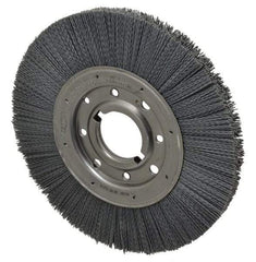 Osborn - 10" OD, 2" Arbor Hole, Crimped Nylon Wheel Brush - 1" Face Width, 2-1/16" Trim Length, 3,600 RPM - Eagle Tool & Supply