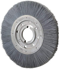 Osborn - 10" OD, 2" Arbor Hole, Crimped Nylon Wheel Brush - 1" Face Width, 2-1/16" Trim Length, 3,600 RPM - Eagle Tool & Supply