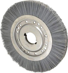 Osborn - 12" OD, 2" Arbor Hole, Crimped Nylon Wheel Brush - 1" Face Width, 2-1/8" Trim Length, 3,000 RPM - Eagle Tool & Supply